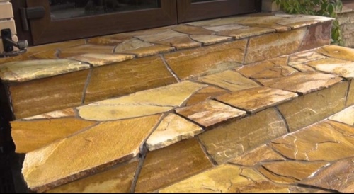 Плитняк златолит жёлтый золотистый для отмостки купить в Петропавловске-Камчатском